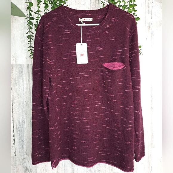 Agave Cypress Long Sleeve Merino Wool Crew Neck - Picture 1 of 11